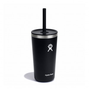 Hydro Flask 20 oz All Around™ Tumbler with Straw Lid Zwart | 621859-DBO