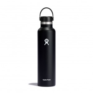 Hydro Flask 24 oz Standard Mouth Zwart | 905132-BRF
