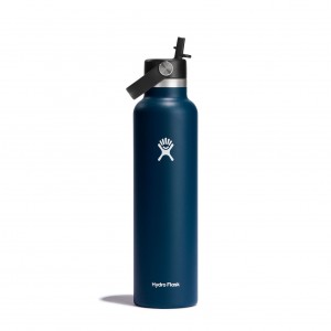 Hydro Flask 24 oz Standard Mouth with Flex Straw Cap Indigo | 609147-CHM
