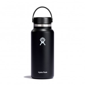 Hydro Flask 32 oz Wide Mouth Zwart | 479385-WBU