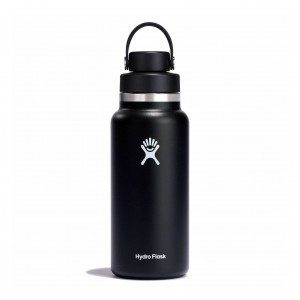 Hydro Flask 32 oz Wide Mouth with Flex Chug Cap Zwart | 178093-MJX