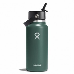 Hydro Flask 32 oz Wide Mouth with Flex Straw Cap Fir | 564128-DOX