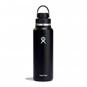 Hydro Flask 40 oz Wide Mouth with Flex Chug Cap Zwart | 416978-WJA