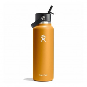Hydro Flask 40 oz Wide Mouth with Flex Straw Cap Fossil | 694325-FVG