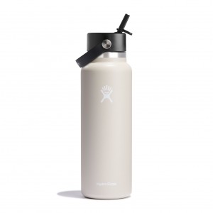 Hydro Flask 40 oz Wide Mouth with Flex Straw Cap Oat | 486059-NYK